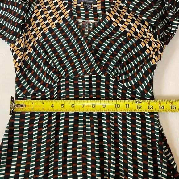 Maeve Anthropologie Gianna Tunic V Neck Geometric Print Dress Pockets 2 Petite - Picture 7 of 14